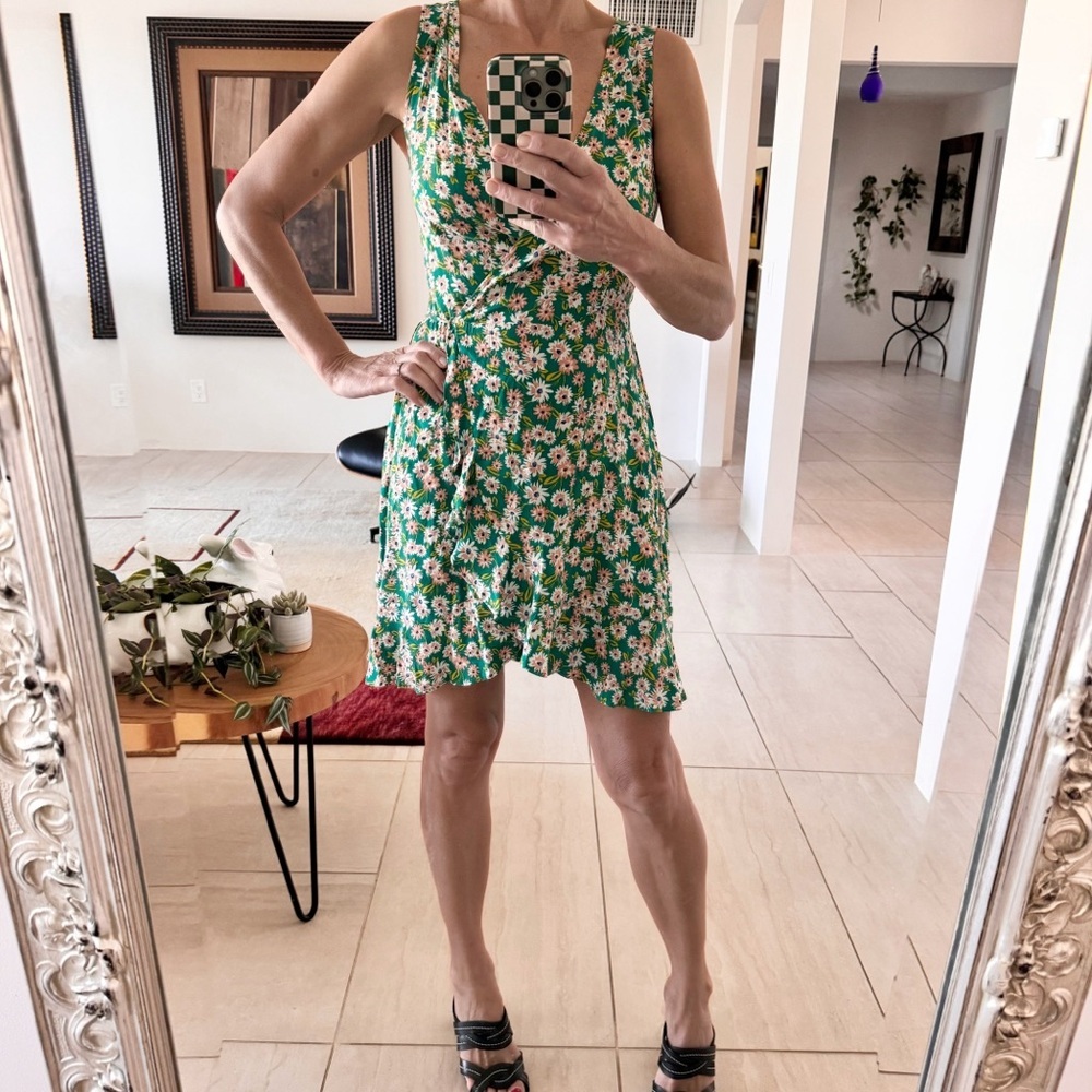 Lush Mini Wrap Sweetheart Dress Floral Size Small